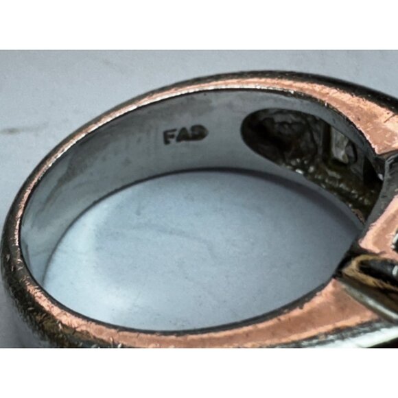 Estate Sterling Silver 925 Amethyst Ring with Cubic Zirconia Accents, Size 7, 10 - Picture 8 of 10